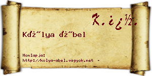 Kólya Ábel névjegykártya