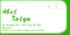abel kolya business card