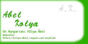 abel kolya business card